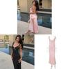 Summer Pink V Neck Slip Dress With Ties For Casual And Party Wear