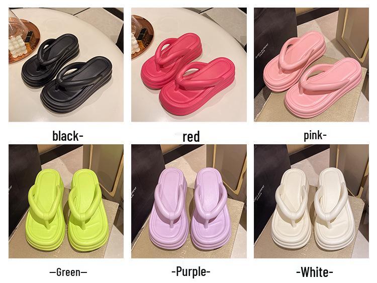 Women's EVA Odor-Resistant Non-Slip Thick-Soled Flip-Flops for Summer Beach