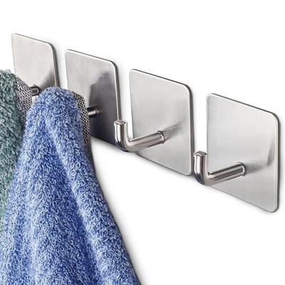 Yapışkanlı Paslanmaz Çelik Kancalar Ağır Hizmet Tipi Duvara Yapışan Havlu Kapısı Su Geçirmez Askılar Giysi Asmak İçin Banyo Kancası