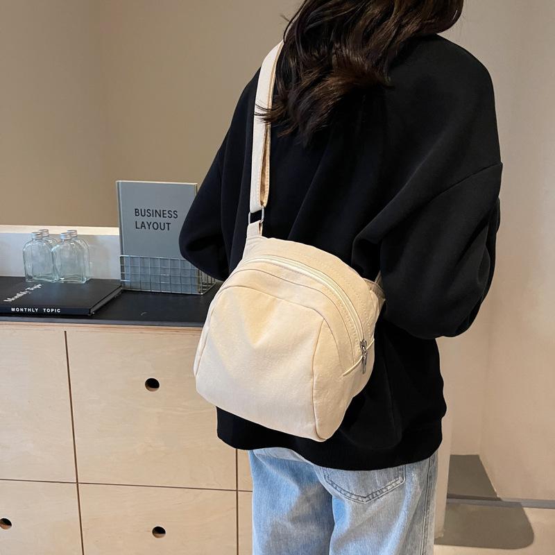 Japanese Casual Oblique Span Bag Small Fresh Student Simple Solid Color Shoulder Bag New Women's Fashion Small Bag
