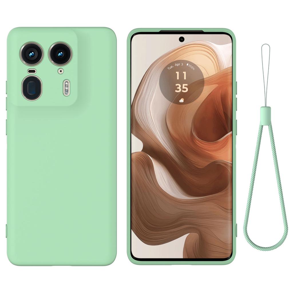 For Motorola Edge 50 Ultra 5G/Moto X50 Ultra 5G Case Liquid Silicone Shockproof Phone Cover with Strap