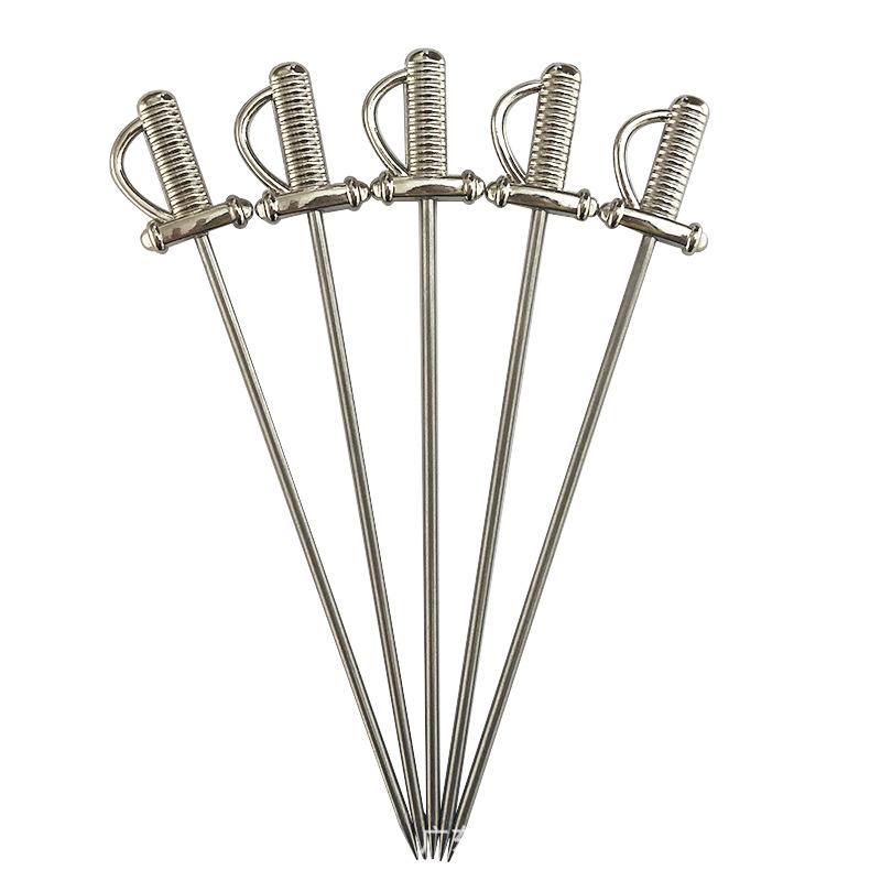 Stainless Steel Cocktail Pick Shape Fruit Sticks, Bar Tools, Drink Stirring Sticks, Martini Picks, Party Wedding Accessory