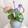 Vivid Lotus Small Bonsai Ceramic Basin Artificial Lotus Flower  Desktop Decoration