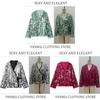 Elegant Polyester Long Sleeve V Neck Blouse With Sequins For Office Women