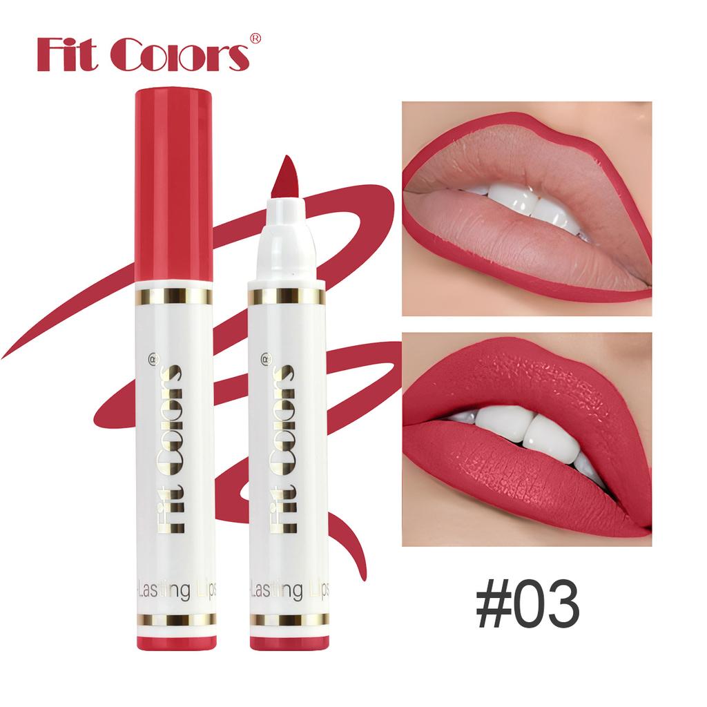 Fit Colors Lippenkonturenstift und Lippenstiftstift, Mattes Samt-Langanhaltendes Wasserdichtes Transferfestes Lippenstiftstift-Lippgloss Konturierung Make-up Kosmetik