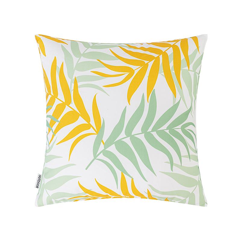 Kleine und frische Outdoor-Druck-Kissenhülle Sanwei Sonnenblumenblatt Lendenkissen Garten Hof Sofa Stuhl Dekoration Wasserdichte Kissenhülle