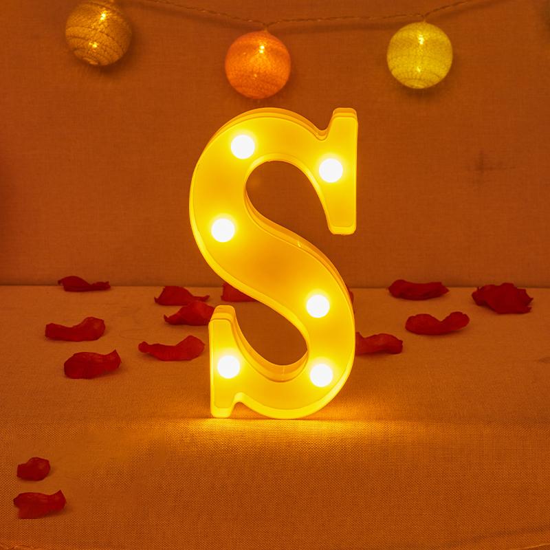 Alphabet Letter LED Lights Luminous Number Lamp Decor Battery Night Light for Home Wedding Birthday Christmas Party Decoration KTY