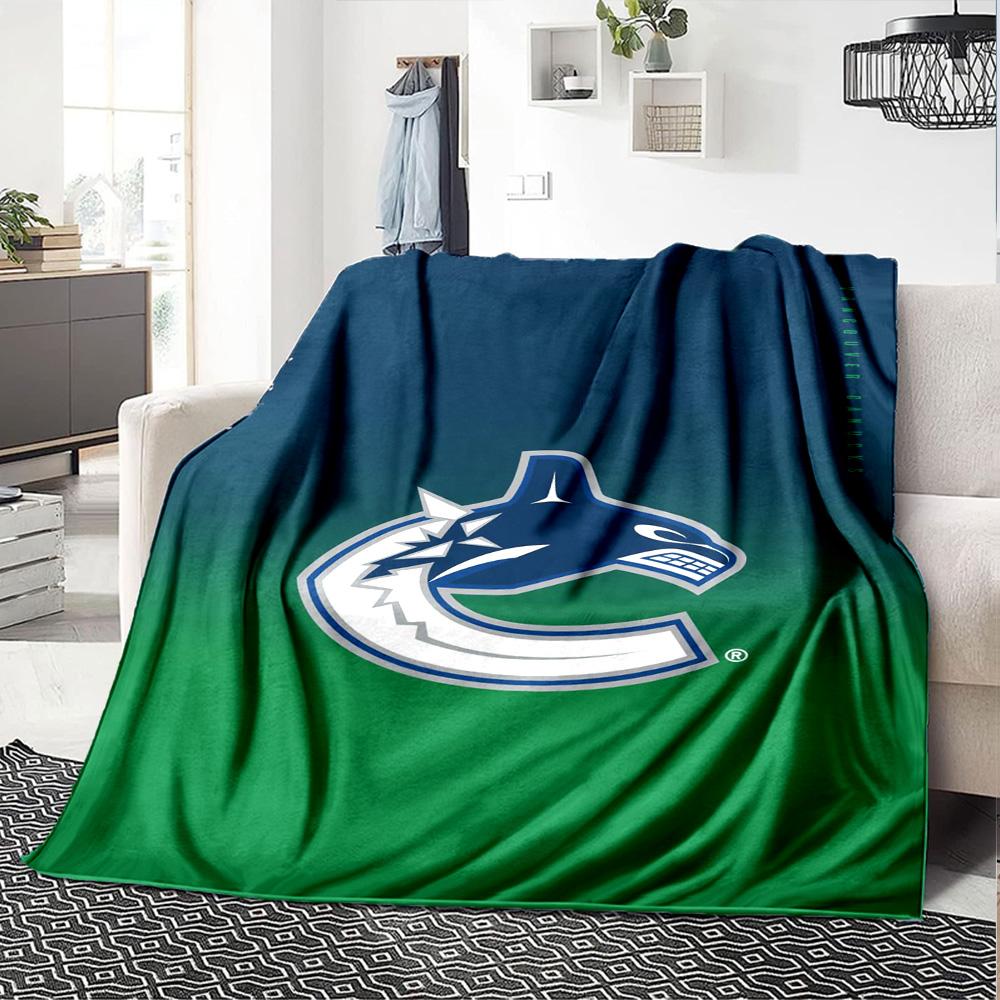 VANCOUVER CANUCKS Print Flannel Blanket High Quality Warm Comfortable Cover for All Seasons Perfect for Gifts Home Decor