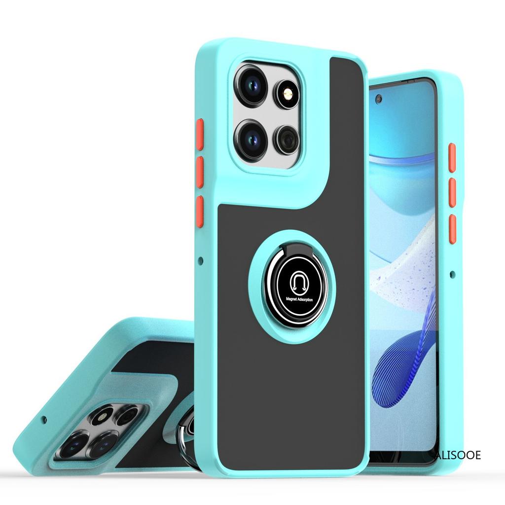 Shockproof Funda for Motorola Edge 50 Neo Fusion 50 Ultra Case Translucent Matte Ring Stand Capa for Moto Edge 50 Pro Cover
