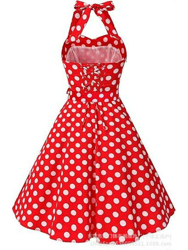 2026 Women's Summer Backless Halter Dress with Retro Print