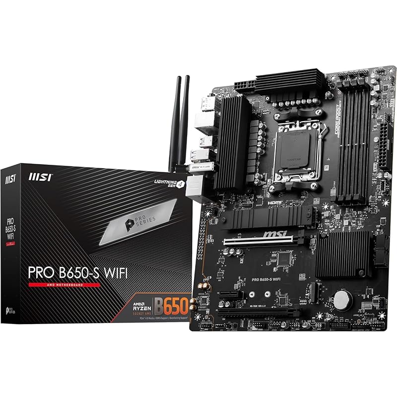 

Материнська плата MSI PRO B650-S WIFI [Оснащено B650] [Високонадійна 6-шарова конструкція друкованої плати/схема стабільного живлення 12+1+1 фаз] ATX DDR5-7200 (OC)