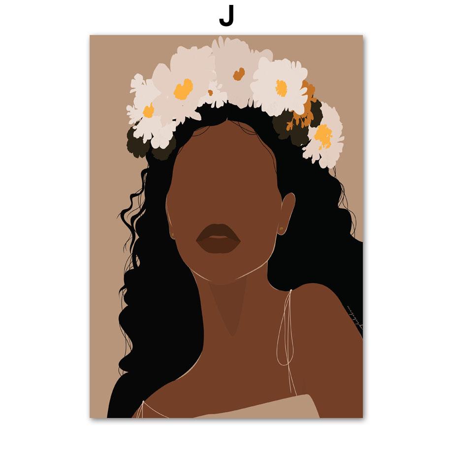 

Настенная картина на холсте, абстрактная черная девушка, модная иллюстрация, плакаты на скандинавскую тему и принты, настенные панно для декора гостиной A4 21X30cm No Framed