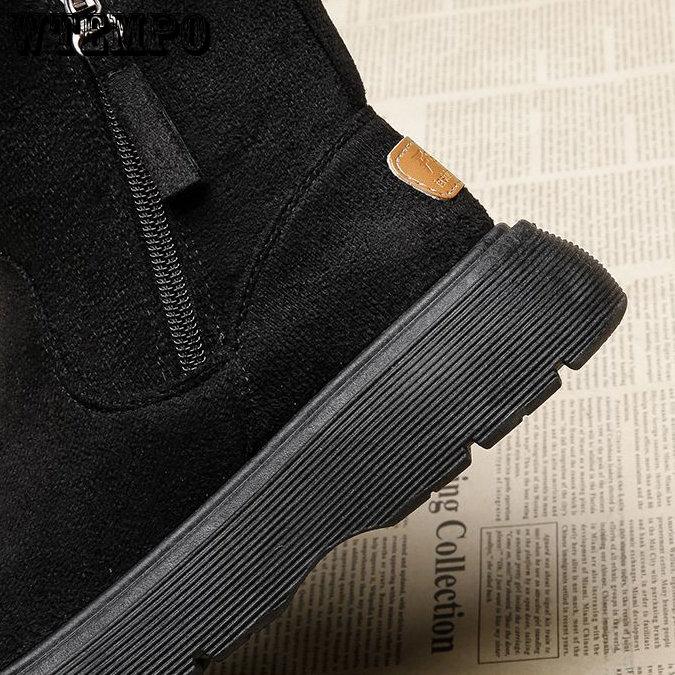 Große Schneestiefel für Damen, kurze Winterstiefel für Damen, dicke warme Baumwollstiefel