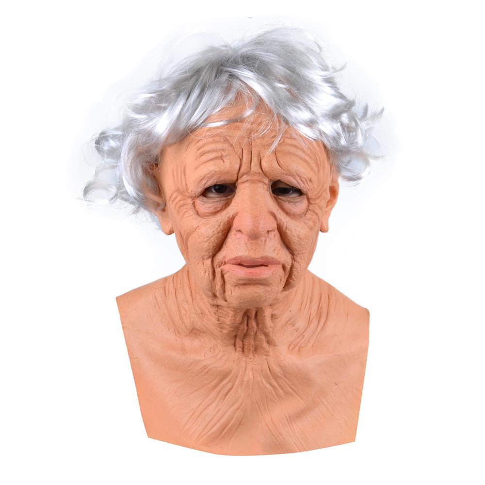 Maschera Realistica da Anziano - Copricapo Spaventoso per Halloween