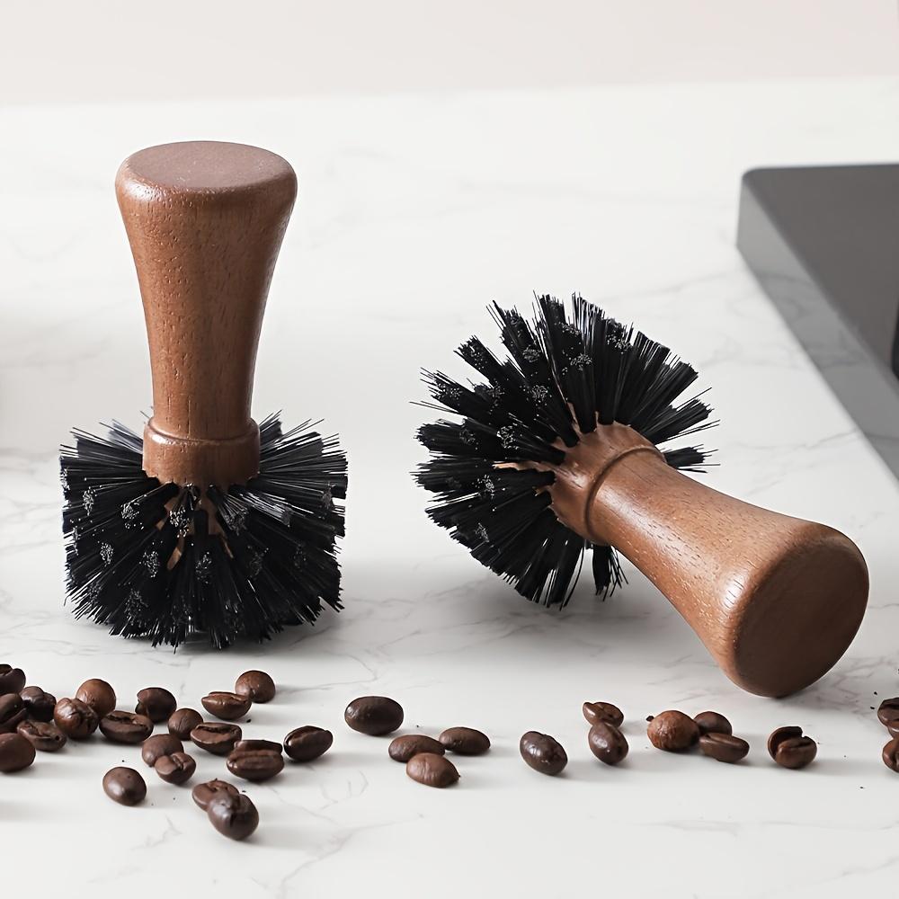 1Pcs Wooden-Handled Powder Bowl Brush, Solid Wood Handle, Nylon Bristles, Essential For Baristas To Clean The Powder Bowl/Handle Of Espresso Machines