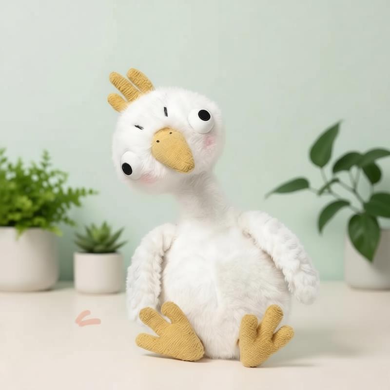 28Cm Lifelike Silly Goose Plush Toy Fluffy Poultry Stuffed Animal Soft Doll Funny Sleep Comfort Birthday Gift Kid Boy Girl Decor