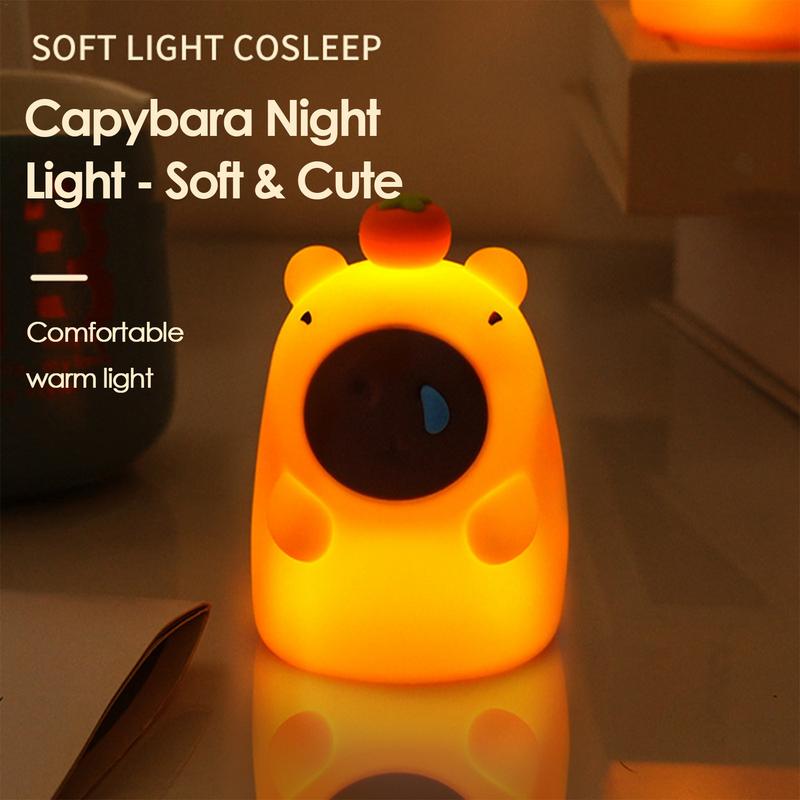 Capybara Night Light Multi-Color Lamp 3 Level Dimmable Touch-Sensitive Multi-Color Rechargeable Night Light For Kids Room Decor