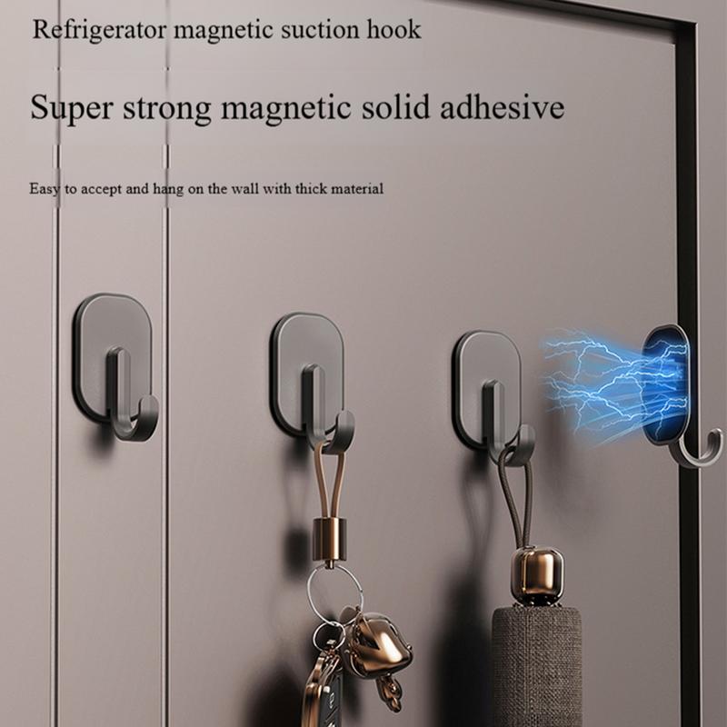 Heavy Duty Magnetic Hook for Kitchen Refrigerator Magnets Hooks Key Towel Storage Holder No Drilling Traceless Bathroom Hangers