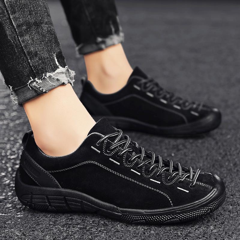 Fashion Men's Shoes Genuine Leather Outdoor Non-slip Sneakers Breathable Large Size Casual Shoes Fashion Flats Boat Shoes Men Loafers