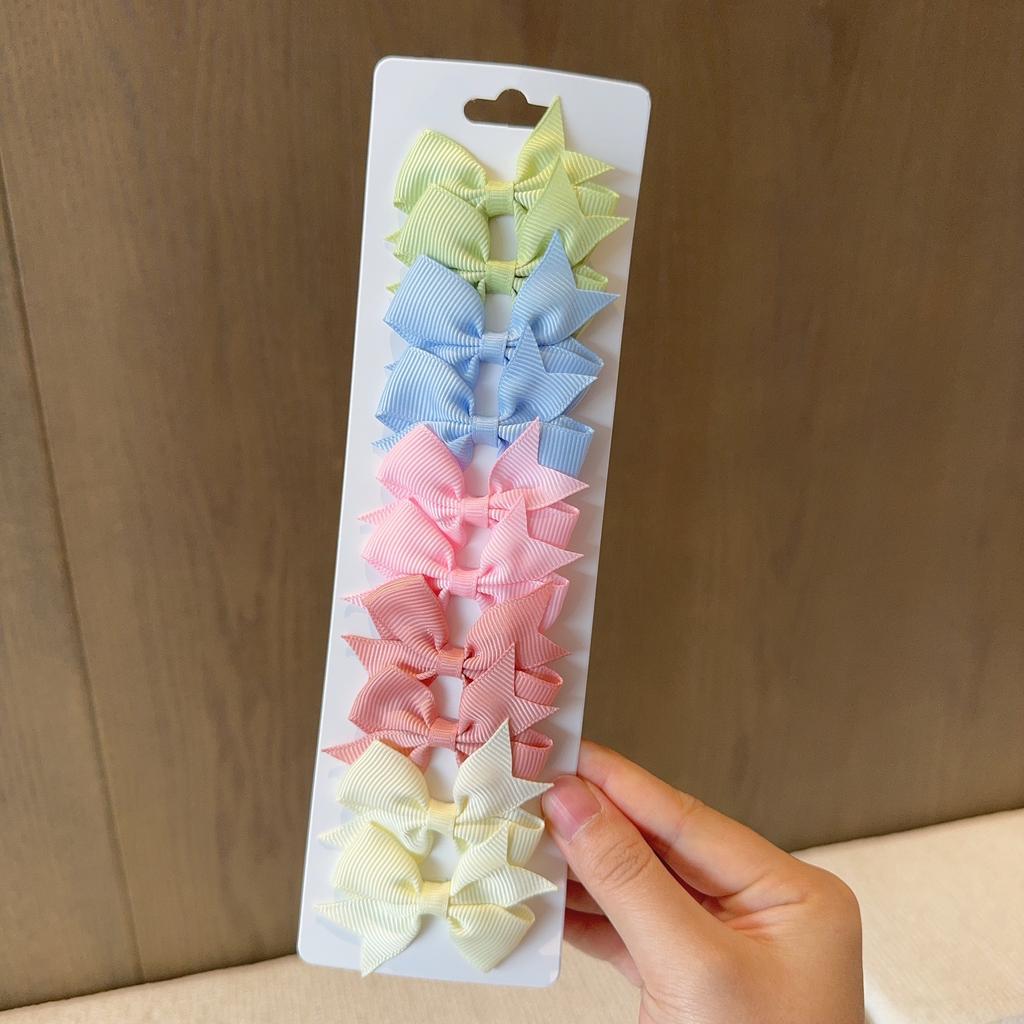 10pcs/lot Baby Girls Ribbon Bow Clips Hairpins Alligator Metal Hair Bows Clip Headwear Hairbows Hair Accessories Gift