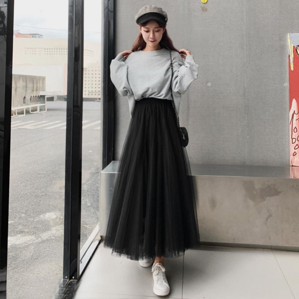 Women's Mid-length Mesh Tulle Skirt