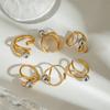 Anello Moderno Minimalista Vuoto Linea Irregolare Misura Flessibile Accessorio in Acciaio Inossidabile Per Occasioni Casual O Formali