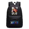 One Piece Anime School Backpack Kids Lightweight Ergonomic Dual-Shoulder Bag With Geometric Print Oxford Fabric