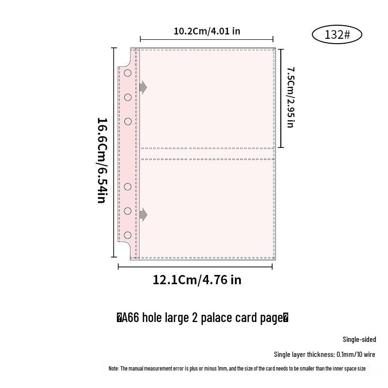 Transparent Card Album Inner Pages for A4/A5/A6/A7 Binders - Nine & Four Pocket Star Fandom Card Storage Refills