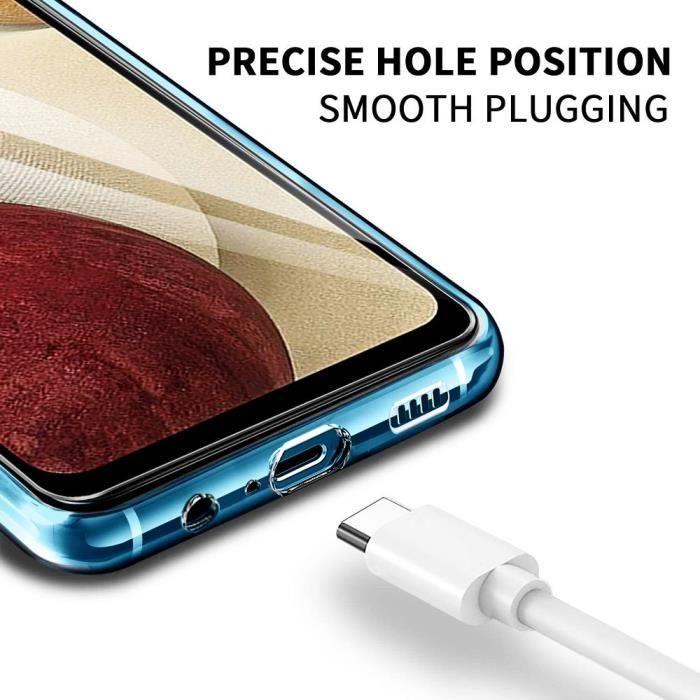 Coque - TRANSPARENT - Samsung Galaxy A12 - Silicone Gel UltraSlim - Film Verre Trempé - Protection Écran