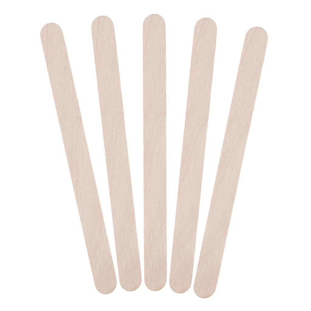 200/500/1000pcs 4.5 Inch Wooden Craft Sticks, Hair Removal Wax Sticks for Eyebrow and Body, Wax Wiping Tools,Natural Wood Popsicle Ice Cream