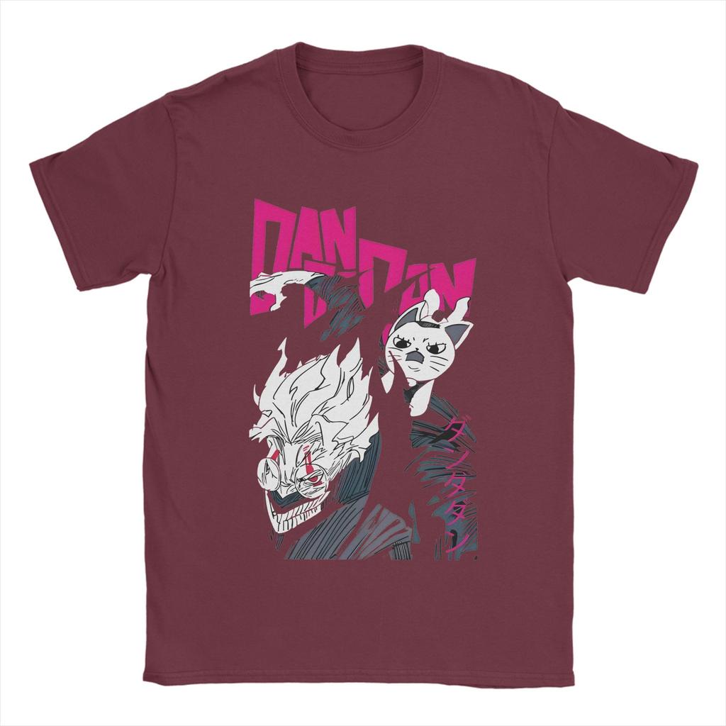 Leisure Dandadan Okarun and Cat T Shirt Men's Round Neck Short Sleeve Tops Shirts Anime Cotton Summer Clothing