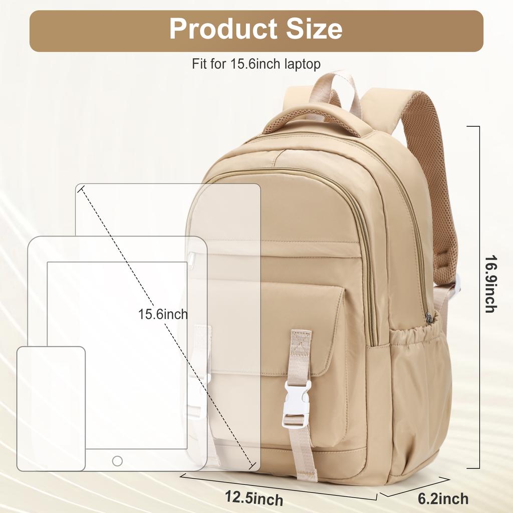 School Bag for Girls Waterproof Multi-Pocket Nylon School Backpack for Student Lightweight Adjust Strap Laptop Bookbag Mochilas