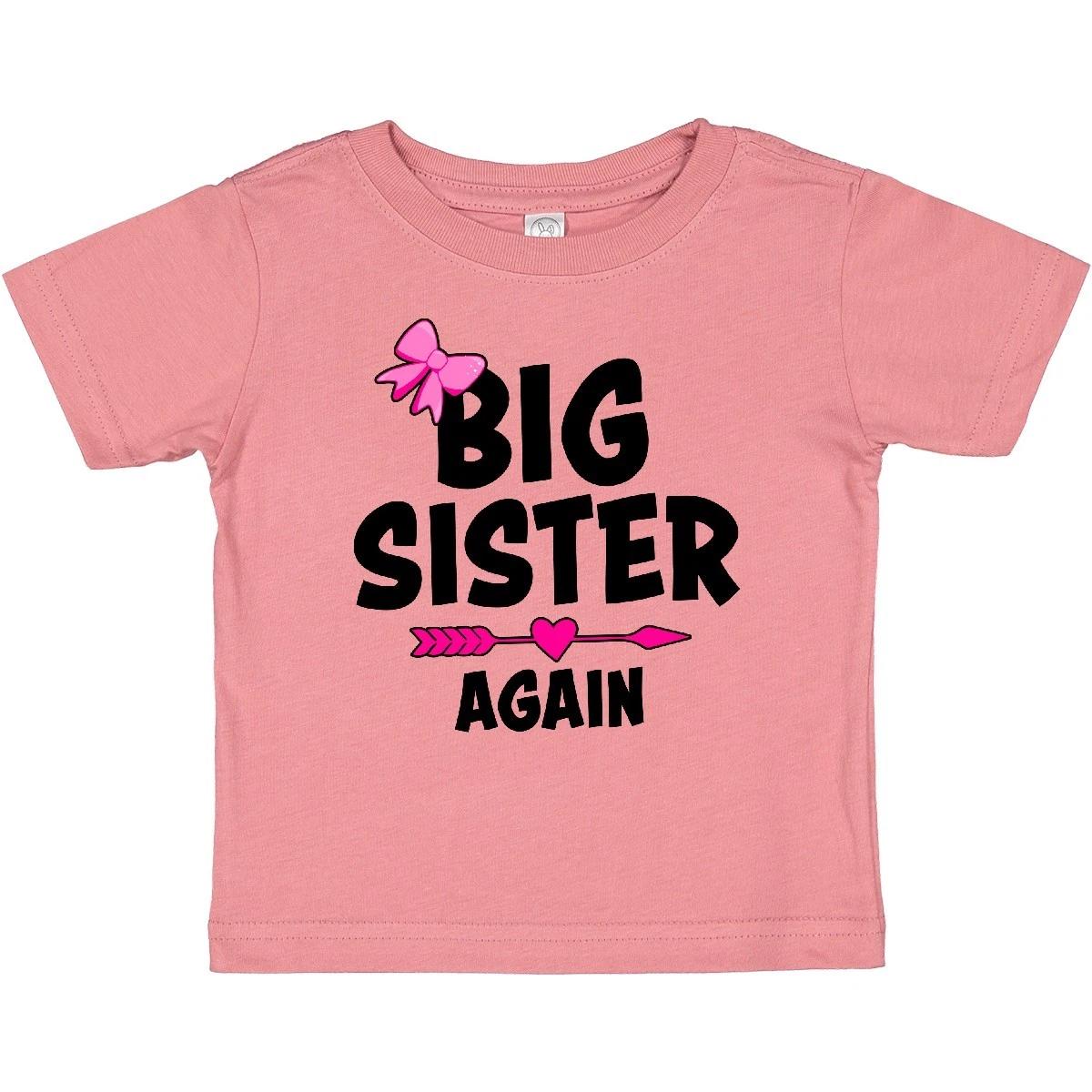 Inktastic Big Sister Again With Bow And Arrow Baby T-Shirt Family Sis Sibling 160