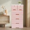 Plastic Drawer Storage Tower with 6 Drawers, 5-Tier Tall Storage Cabinet with Wheels and Lock