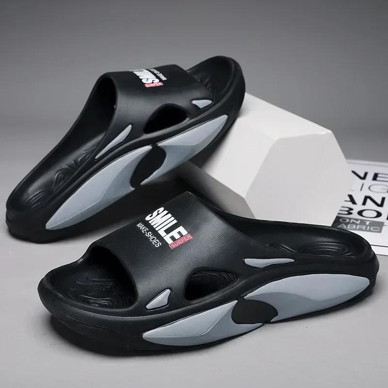 Fashion Men Massage Slippers Slides Indoor Outdoor Sandals Beach Casual Shoes Comfortable Sole Men's Slippers Big Size 2025