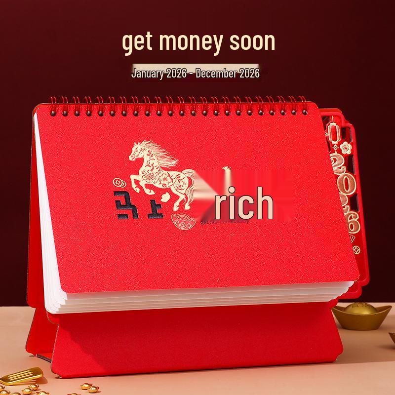 2026 Chinese Red Horse Year Festive Calendar: Hollowed-Out Design, Corporate Gift