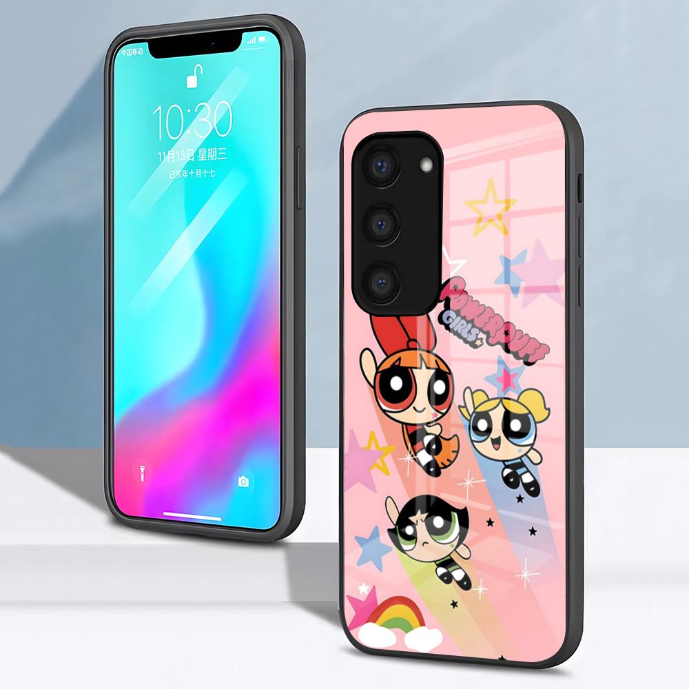 

Чехол для телефона P-Суперкрошки Милый для Samsung S26 S25 S24 FE S23 S22 S21 Plus S20 Ultra Note20Ultra Черная стеклянная крышка Galaxy S25 Ultra