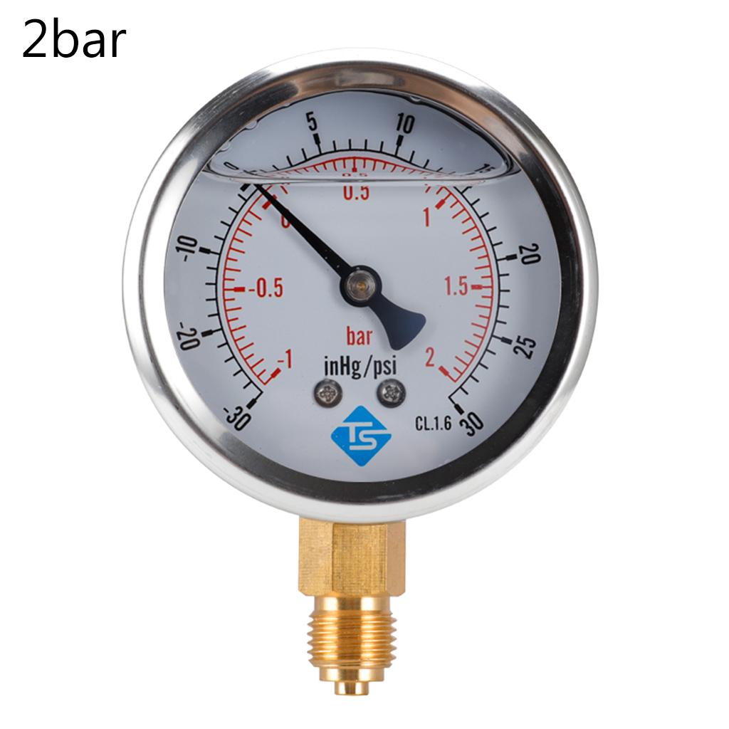 High Presision 1/4BSP Radial Pressure Gauge Oil Filled Vacuum Used for Chemical
