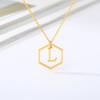 Simple and stylish English alphabet small fresh k gold titanium steel necklace women's accessories geometric collarbone chain