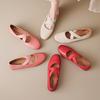 Strict Selection~ Niche Light Luxury 2025 First-layer Cowhide Flat Bottom Low-top Single Shoes Retro Price Comparison Retro Style Ballet Shoes