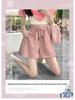 Women's 2025 Summer Pink Casual High-Waist A-Line Loose Wide-Leg Shorts