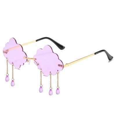 Retro Rimless Sun Glasses With Uv400 Protection - Trendy Tassel Sunglasses