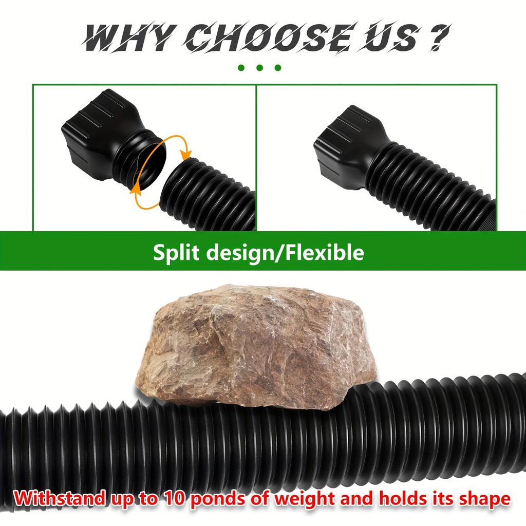 1pc Upgrade Downspout Extender,ABS+PE Folding Telescopic Rainwater Drainage Pipe Connector,Flexible Rain Drain