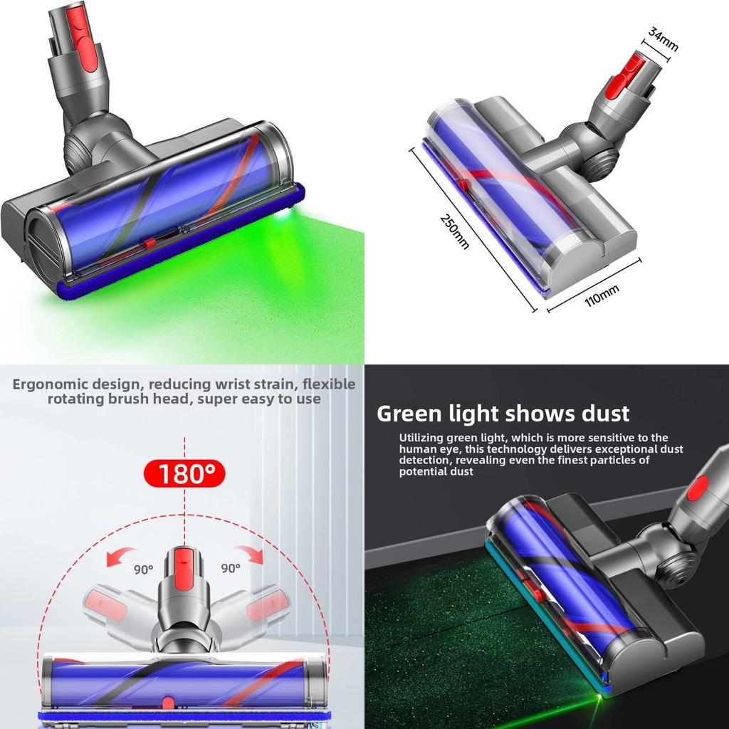 For Dyson V7 V8 Floor Brush With Led Lights For Home Cleaning And Quick Release