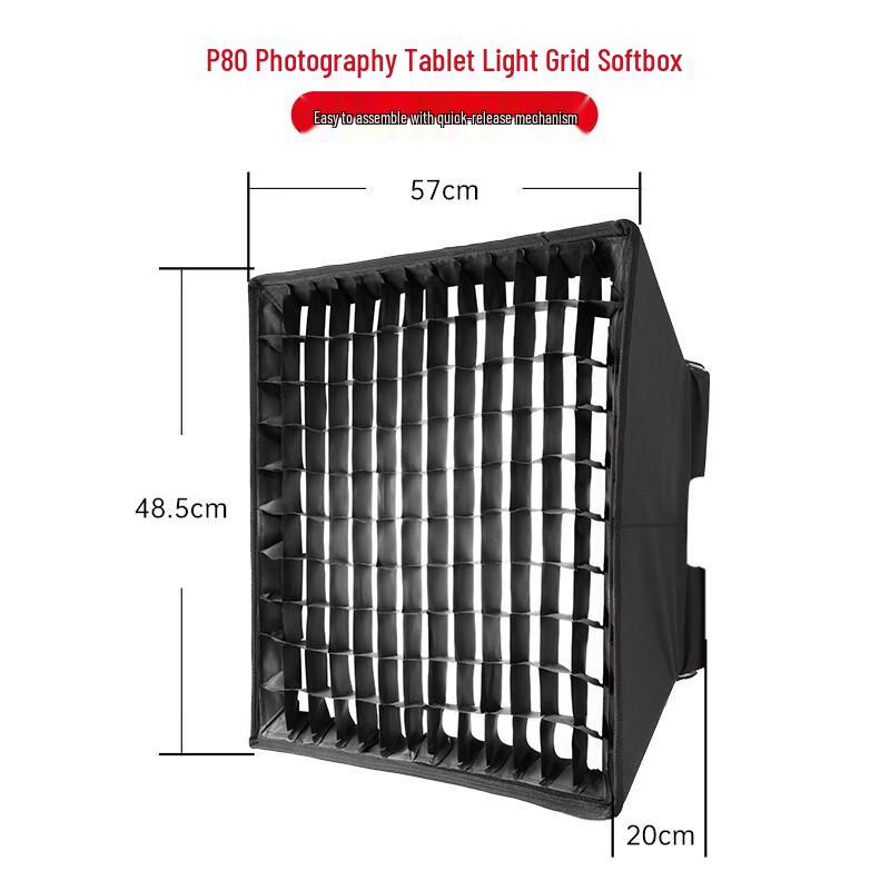 JINBEI Quick-Release Grid Softbox for P80RGB/BI: Ideal for Video Photography and Soft Lighting.