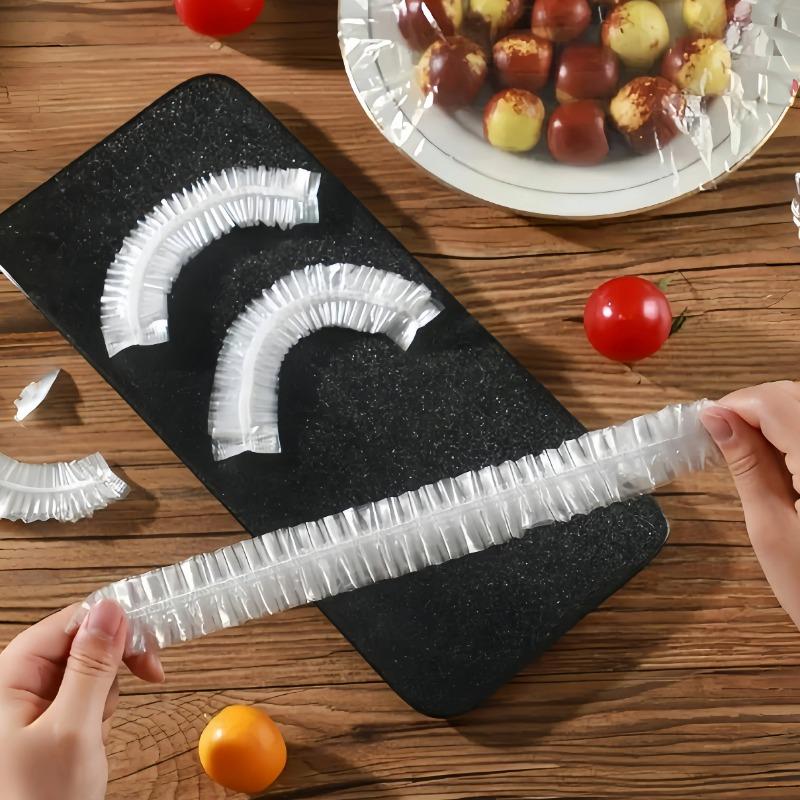 Capa de plástico descartável reutilizável para alimentos, envoltório plástico durável, tampas elásticas para alimentos para tigelas, capas elásticas para pratos, bolsa de proteção para alimentos na cozinha