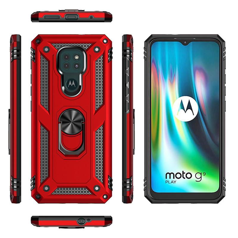 Für Motorola Moto G9 Play G9 Plus Hülle Ständerhalter magnetisch Auto Ring Stoßfeste Panzerhülle für Moto G9 Power Rückseite