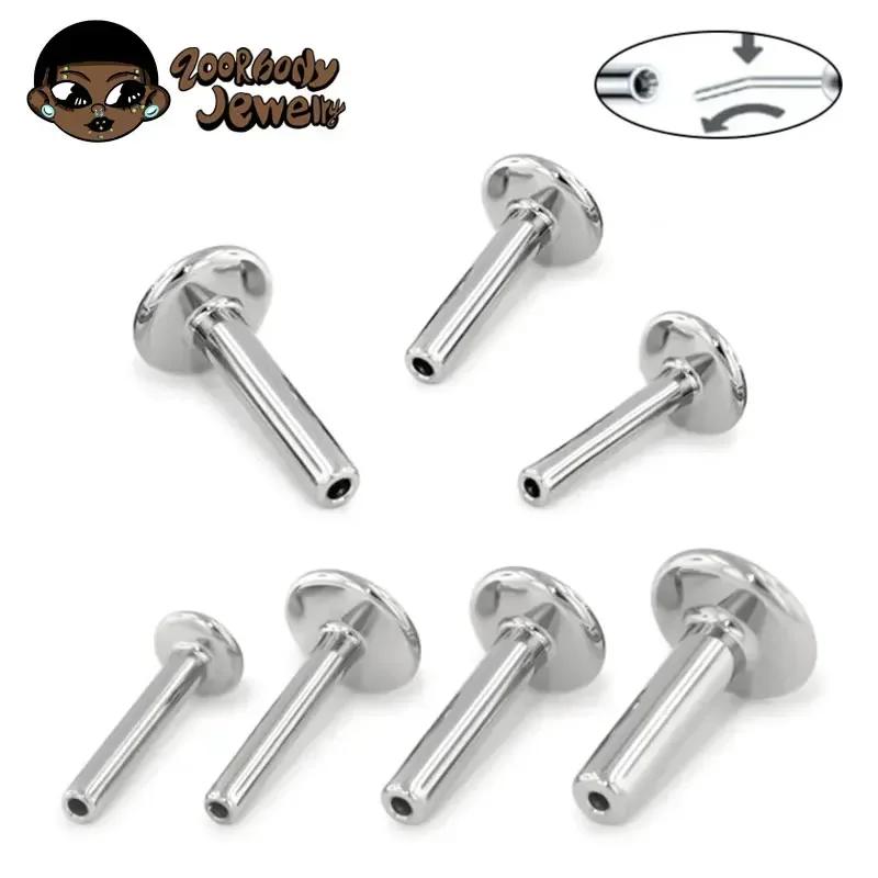 

10pcs/lot ASTM F136 Titanium 16G 18G 20G Push In Plug Back Base Stud Earrings Lips Nose Piercing Tragus Body Jewelry Accessories 16G 1.2x5x4mm
