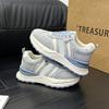 Leather platform dad shoes women's summer new yellow striped waffle casual sneakers