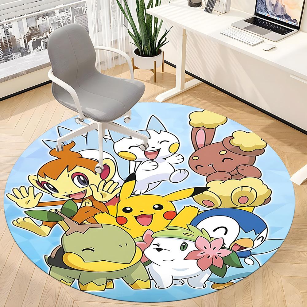 Pokemon Characters Office Round Area Rug, Under Office Chairs Bedroom Living Room Home Decor  a1022262